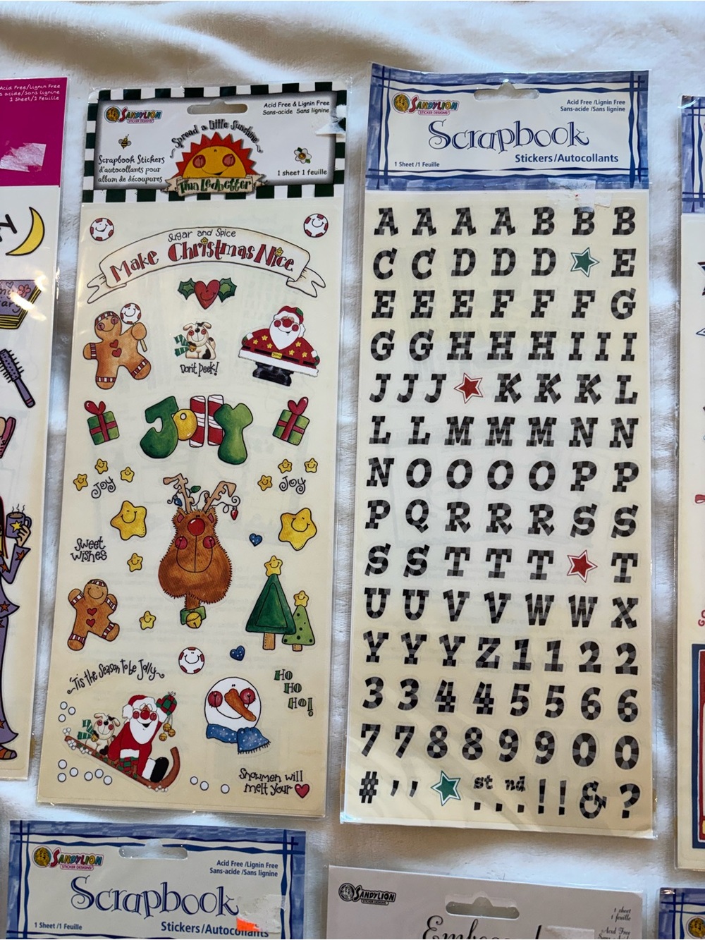 Vintage SandyLion Scrapbook Sticker Lot 2000-2004 - 14 new, 9 partial packages - Picture 4 of 14